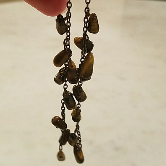 Tigereye Teardrop Dangle Earrings - Picture 2 of 3